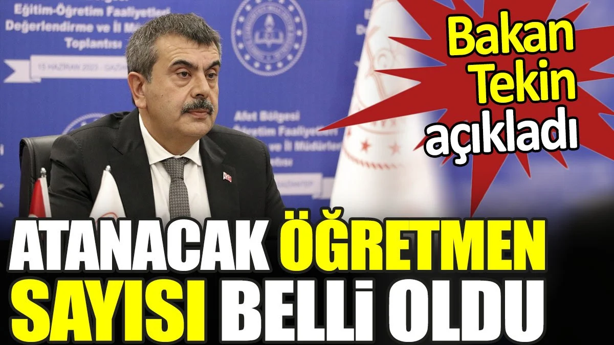 Bakan Tekin açıkladı. Atanacak öğretmen sayısı belli oldu