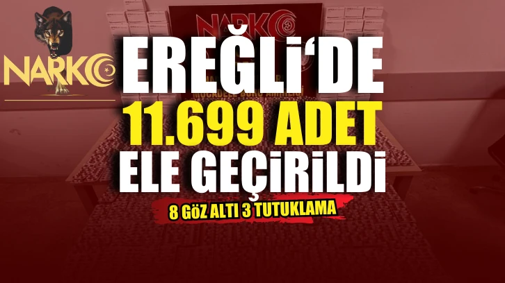 Ereğli'de uyuşturucu operasyonu: 11 bin 699 sentetik hap ele geçirildi