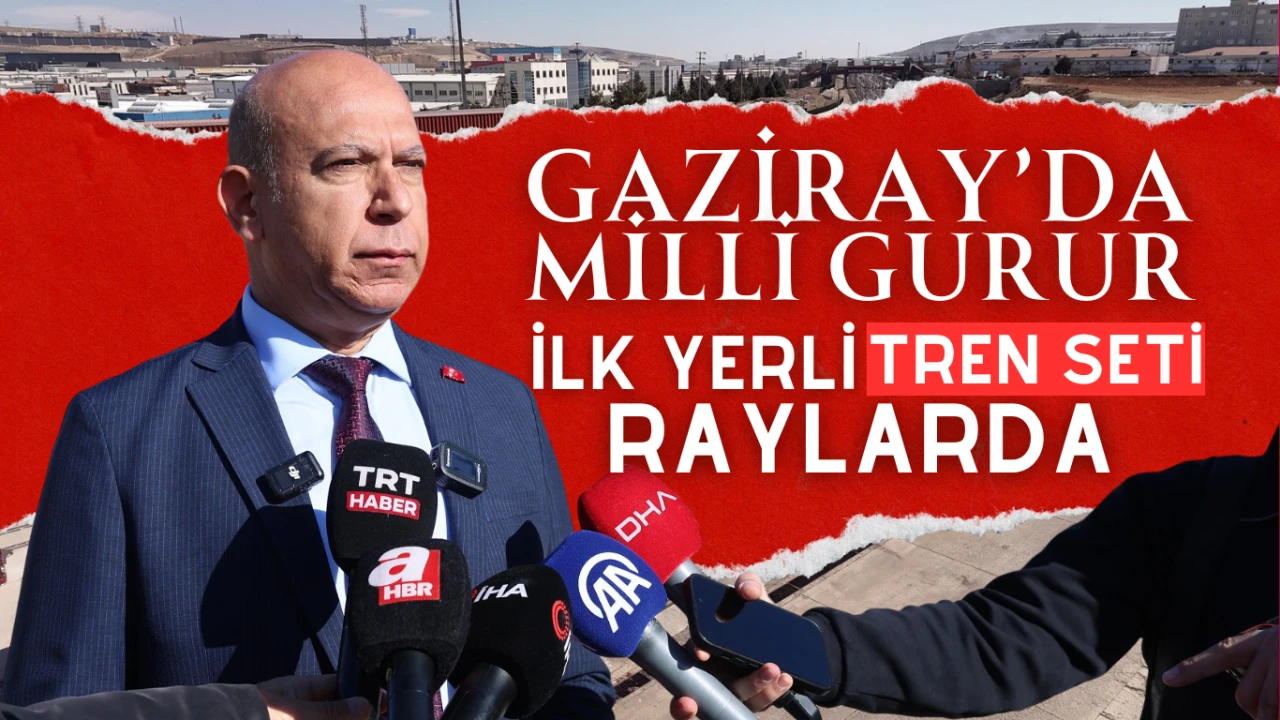 Gaziantep Büyükşehir Belediyesi hizmetindeki GAZİRAY için, Sakarya’da TÜRASAŞ tarafından üretilen ilk yerli ve milli tren seti Başpınar İstasyonu’nda raylara çıktı.