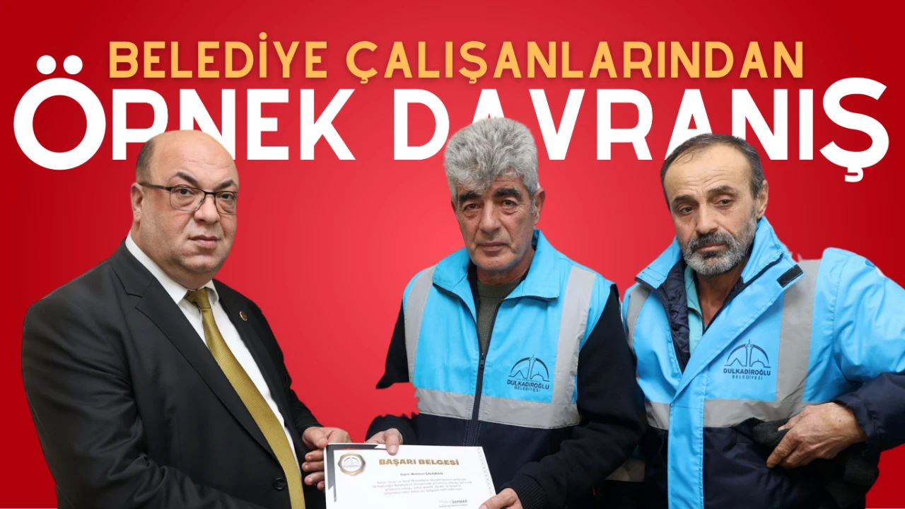 DULKADİROĞLU BELEDİYESİ ÇALIŞANLARINDAN ÖRNEK DAVRANIŞ BELEDİYE EKİPLERİ, KAYBOLAN ZİYNET EŞYALARINI BULUP SAHİBİNE TESLİM ETTİ