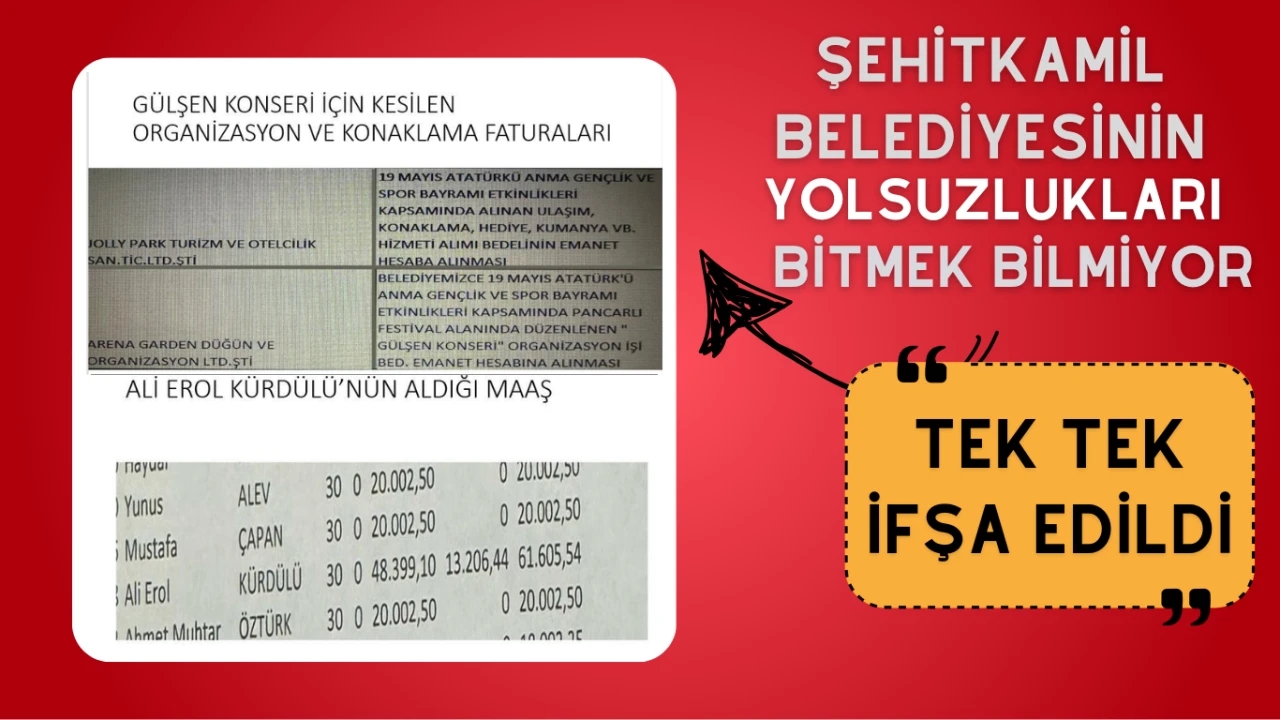 Şehitkamil Belediyesinden Yolsuzluklar bitmek bilmiyor.