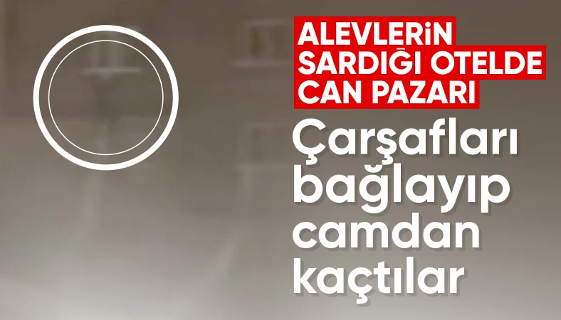 Kartalkaya'da yangın felaketi: Otelden çarşafla sarkarak kaçtılar