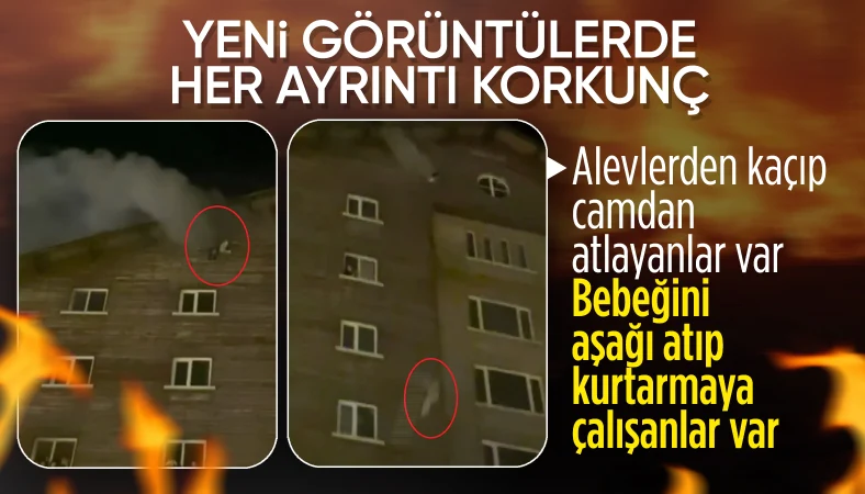 Bolu'daki otel faciasında çaresiz kalan bir kişi kucağındaki bebeğini atmaya çalıştı