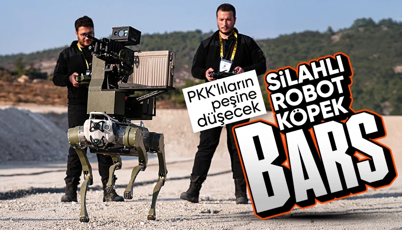 BORAN-6 Keskin Nişancı Yarışması'nda silahlı robot köpek &quot;Bars&quot; sergilendi