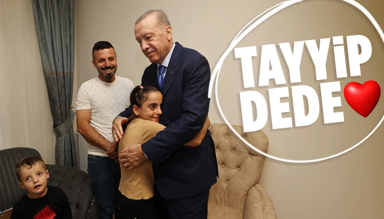 Cumhurbaşkanı Erdoğan, evi teslim edilen bir aileyi ziyaret etti