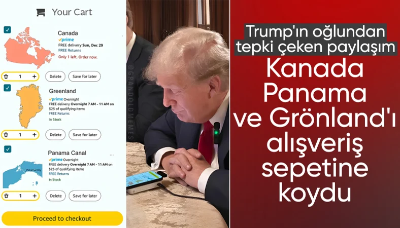 Eric Trump'tan tepki çeken paylaşım: Kanada, Panama ve Grönland 'alışveriş sepetinde'