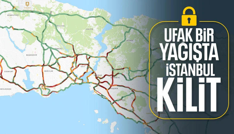 İstanbul'un yağmur çilesi: Trafik yüzde 80'e dayandı