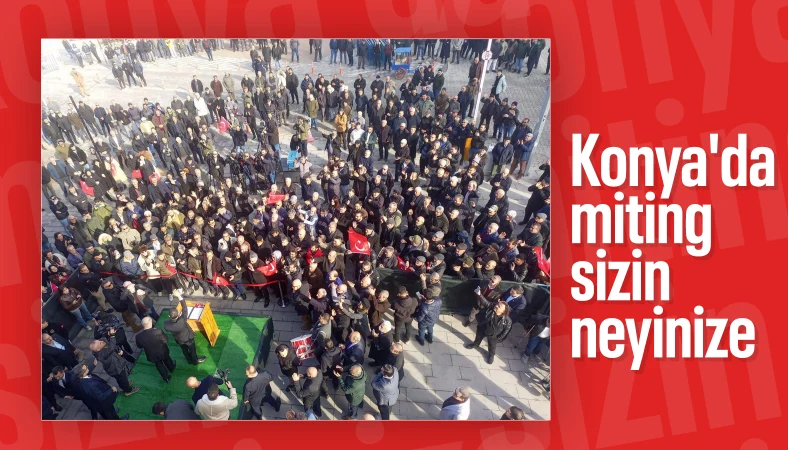 Özgür Özel'in Cihanbeyli'de miting yaptığı alan boş kaldı