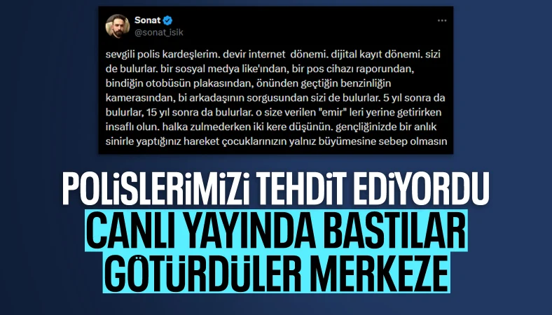 Polisleri tehdit eden fenomen canlı yayında gözaltına alındı